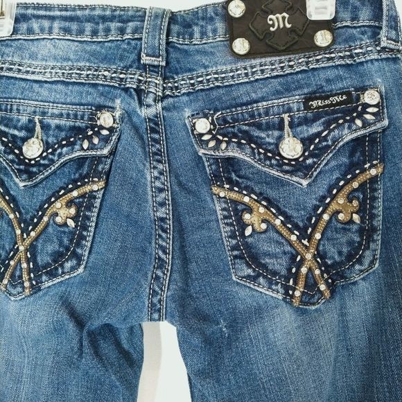 Miss Me Jeans Chic Woman's Blue Jeans Size 28 - Picture 3 of 7